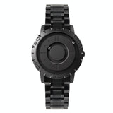 Bezel-free Magnetic Ball Watch - Men Design - Black Steel Strip
