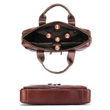 Large Capacity Retro Cowhide Briefcase - Black