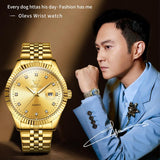 Men Luminous Waterproof Quartz Watch with Diamond Accents - White