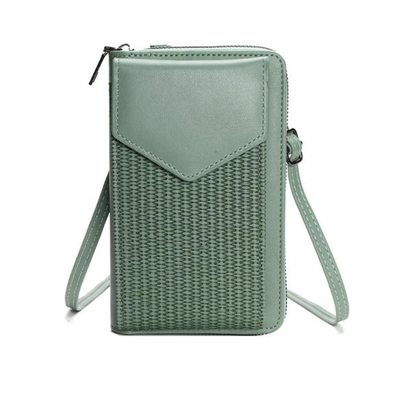 Versatile Women Cell Phone Crossbody Wallet - Green