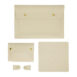 3-in-1 Waterproof Leather Laptop Liner Bag - 13 Inches - Honeydet Oranges