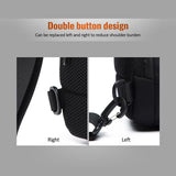 Anti Theft Men Waterproof Crossbody Bag With USB Port - Dark Grey