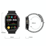 2.01 Inch Bluetooth Call Smart Watch Support Heart Rate / Blood Oxygen - Silver Grey