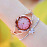 Sparkling Aurora Star Diamond Chain Watch for Women - Rose Gold