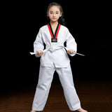 Taekwondo Training Uniform Child & Adult Cotton Clothing Size 130 - Blue White Stitching - 130