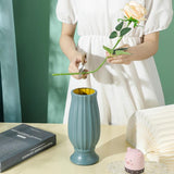 Soft Dried Flower Vase Arrangement for Living Room Decor - Light Green