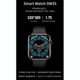 1.75 Inch Full Screen Ip67 Waterproof Smart Watch Support Sleep Monitor / Heart Rate Monitor / Bluetooth Call - Black