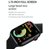 1.75 Inch Full Screen Ip67 Waterproof Smart Watch Support Sleep Monitor / Heart Rate Monitor / Bluetooth Call - Black