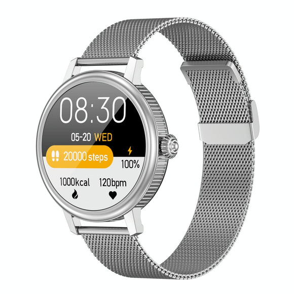 Smart Steel Watch With Colour Screen - Cf90 - Silver