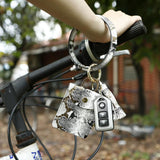 Snake Print Wrist Keychain Coin Purse Black Pu Leather Bracelet Card Case - Green