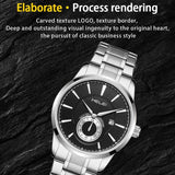 Waterproof Men Quartz Watch with Night Light - H9009b-g - Silver Black