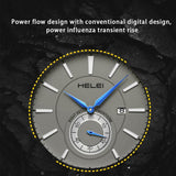 Waterproof Men Quartz Watch with Night Light - H9009b-g - Silver Black
