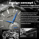 Waterproof Men Quartz Watch with Night Light - H9009b-g - Silver Black