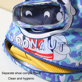 Kids' Swim Bag Cute Cartoon Beach Backpack Waterproof Dry / Wet Large 2 Layer - Green - Small 1 Layer