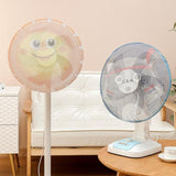 18-inch Cartoon Children's Electric Fan with All-inclusive Mesh Protection Net and Anti-pinch Hand Cover - Sun Flower