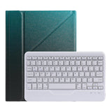 10.2 / 10.5 Inch Bluetooth Keyboard Tablet Case With Triangle Holder & Pen Slot - Gradient Dark Green
