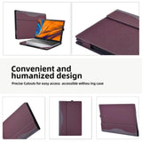 Shockproof Leather Laptop Case - Protective - Wine Red - For Hp Envy X360 14 Inch 14-Fc
