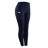 High Waist Slim Sports Leggings Women Tight Sportswear Size L - Black