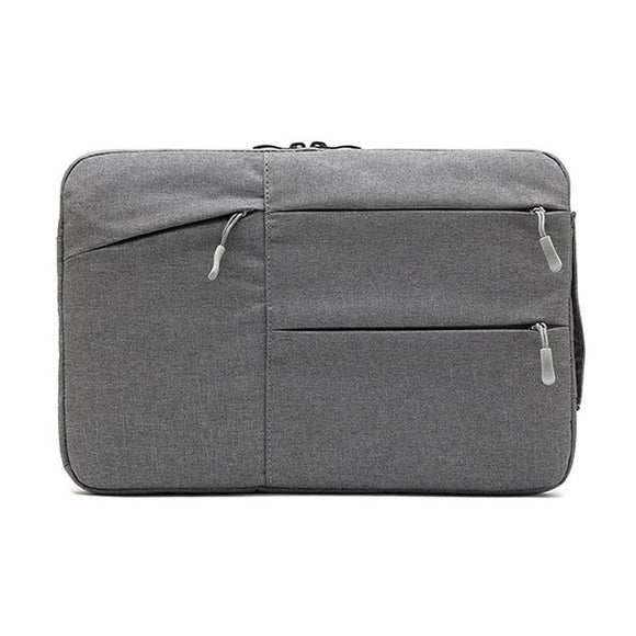 15.6 Inch Business Laptop Liner Bag - Polyester Zipper Closure - Light Grey