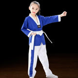 Taekwondo Training Uniform Child & Adult Cotton Clothing Size 130 - Blue White Stitching - 150