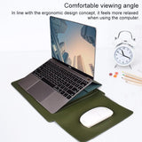 15.4 Inch Laptop Sleeve Leather Case with Small Storage Bag - Green