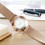 Stylish Men Quartz Watch with Gold Alloy Case and Stainless Steel Band - Round Dial - Wa0733C