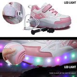 Rechargeable Light Skating Shoes - Size 40 for Kids on Wheels - Black And Red