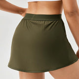 Quick Drying Women Yoga Skirt Pants Breathable & Fake Two Piece Size L - Green - Xxl