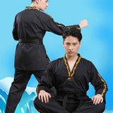 130Cm Cotton Taekwondo Training Uniform For All Ages - Black - 170