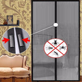 210x100cm Magnetic Mosquito-proof Screen Door Curtain - Magic Mesh - Coffee