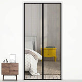 210x100cm Magnetic Mosquito-proof Screen Door Curtain - Magic Mesh - Coffee