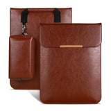 13.3 2-In-1 Laptop Sleeve With Mouse Storage In Pu Leather - Coffee