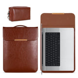 13.3 2-In-1 Laptop Sleeve With Mouse Storage In Pu Leather - Coffee