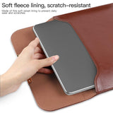 13.3 2-In-1 Laptop Sleeve With Mouse Storage In Pu Leather - Coffee