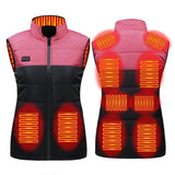 Heated Vest Electric Heating 3 Constant Temperature Warm Cotton Jacket - Black-9 Zones Heating - 3Xl