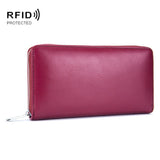 Leather Rfid Card Holder Wallet - Blocking - Coffee