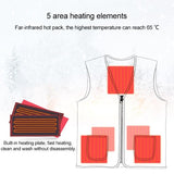 Plus Velvet Inside Men And Women Intelligent Charging Heating Vest Warm Clothes - Black L