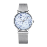 Stylish Women Quartz Watch with Stainless Steel Band - Round Dial Silver Alloy Case - Wa0730D
