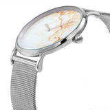Stylish Women Quartz Watch with Stainless Steel Band - Round Dial Silver Alloy Case - Wa0730D