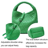 Apricot Hand Woven 2-in-1 Shoulder Bag - Milkshake White