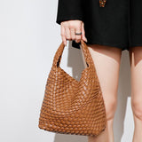 Apricot Hand Woven 2-in-1 Shoulder Bag - Milkshake White