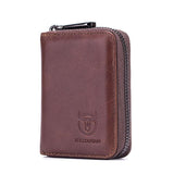 Men'S Leather Card Holder Casual Driver License Wallet - Light Blue