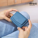 Compact Rfid Leather Coin Purse Wallet - Secure & Stylish - Lemon Yellow