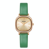 Women Oval Dial Quartz Watch with Simple Bar Scale - Mesh Belt Rose Gold