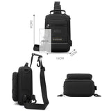 USB Chest Outdoor Shoulder Messenger Bag For Men With Charging Port - Dark Green