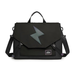 Anti-drop Crossbody Laptop Bag - Fits 13.3-16 Inch - Airbag Protection - Black Lightning