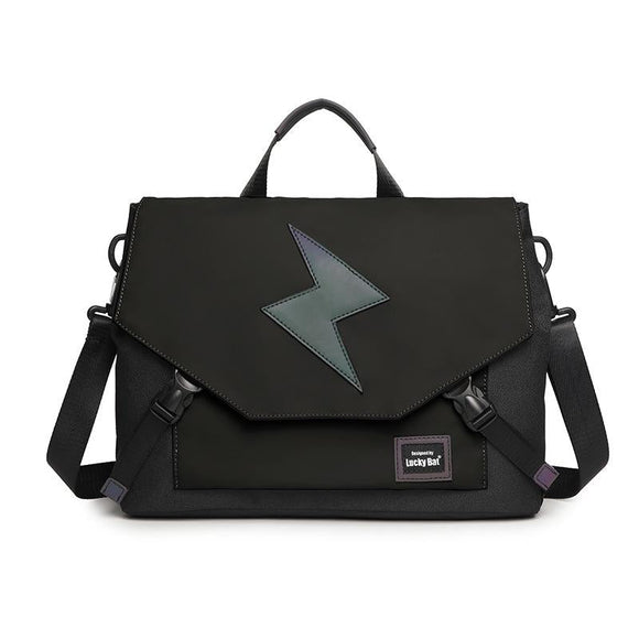 Anti-drop Crossbody Laptop Bag - Fits 13.3-16 Inch - Airbag Protection - Black Lightning