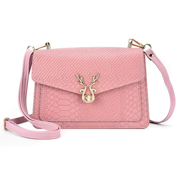Stylish Crocodile Leather Crossbody Phone Bag - Pink