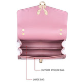 Stylish Crocodile Leather Crossbody Phone Bag - Pink