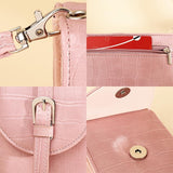 Stylish Crocodile Print Shoulder Bag - Pink